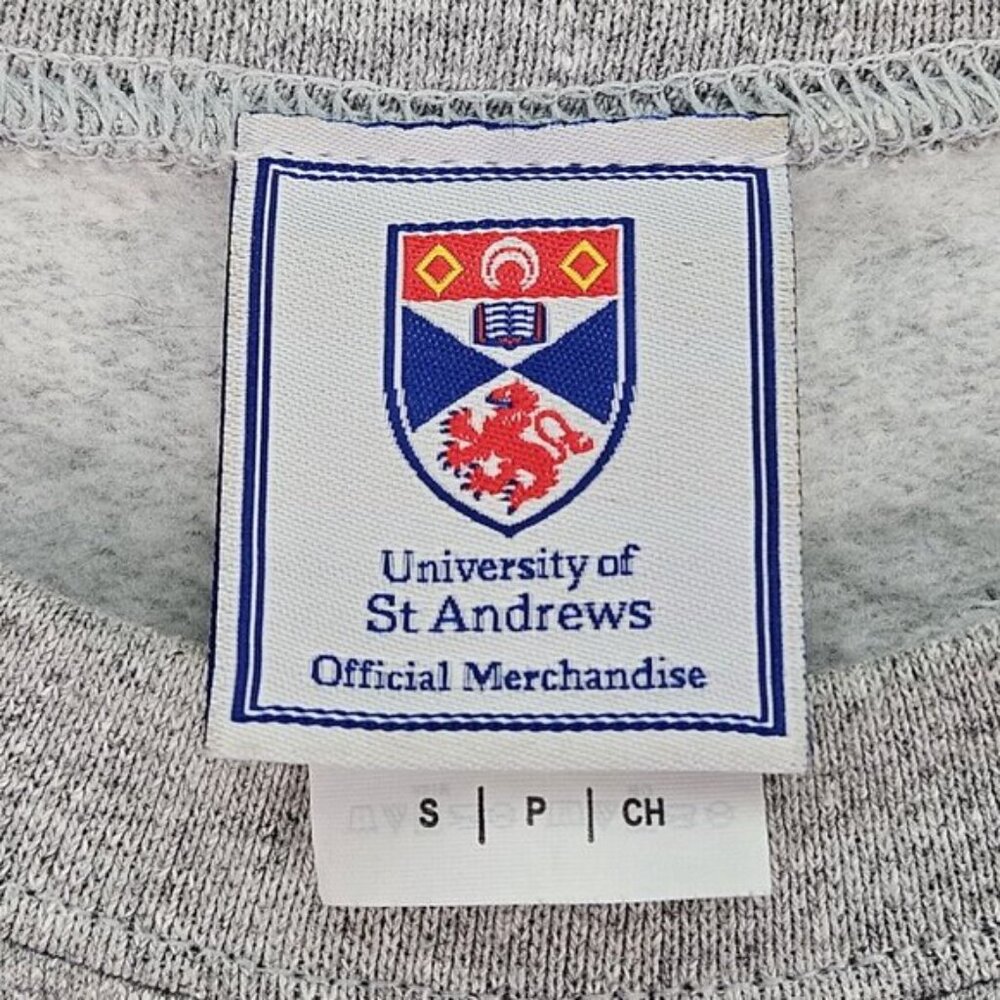 University Of St Andrews UK College Sweatshirt Gray Long Sleeve Women's Size S - Picture 3 of 10